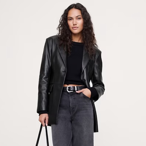 croft & barrow Jackets & Blazers - Vintage Real Leather Black Leather Jacket Blazer